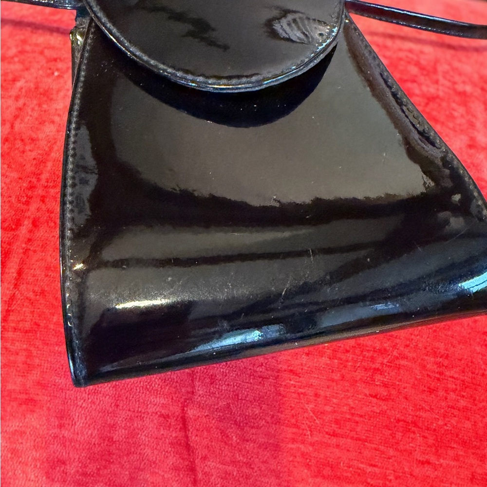 Sleek Black Patent Leather Mini Bag - Picture 2 of 4